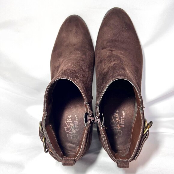 Life Sride Soft System-Women's Brown Cowgirl/Western Ankle Boots-Size 8 1/2-Com - Picture 10 of 16